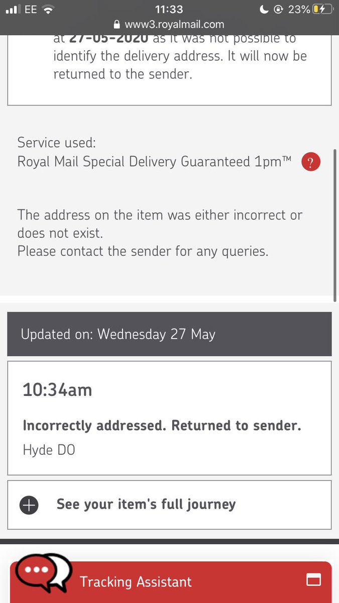i have the tracking number and can confirm my address for it to be delivered. it’s important for my parcel to be delivered. it’s important it’s delivered today!! HELP!!!!!  <a href="/RoyalMailHelp/">Royal Mail Help</a> <a href="/RoyalMail/">Royal Mail</a>