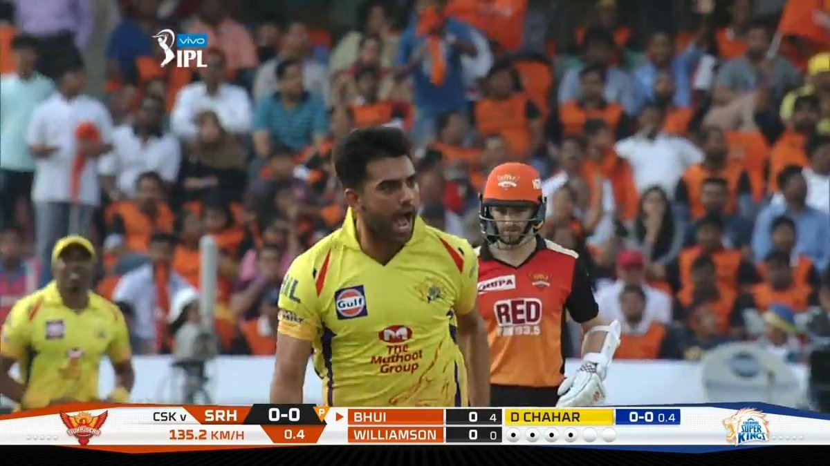 After Setting A Good Score In The First Innings VS SRH. It Was Deepak Chahar's [3-15(4)] Brilliant Spell Which Pushed SRH Completely On The Backfoot.. His early Three Wickets Left The Opposition In A Crisis Mode...