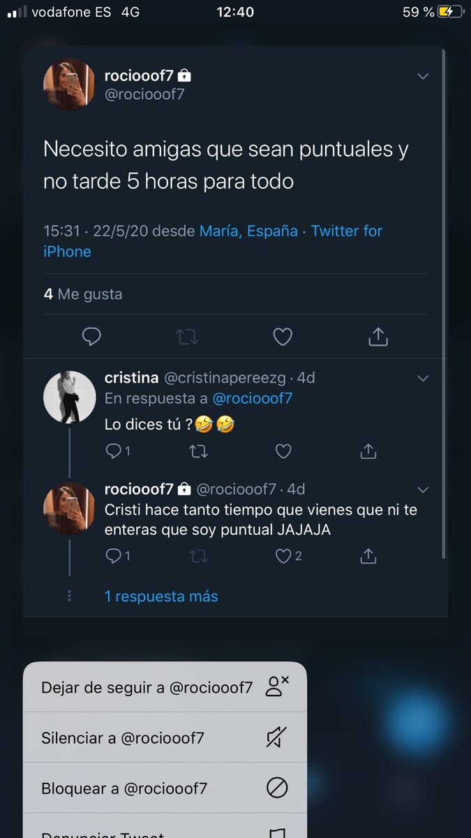 Andreeeeea5's tweet photo. Yo paso de esta tía JAJAJAJAJAJAJAJAJA me superas @rociooof7 https://t.co/TZrgtsmdfI