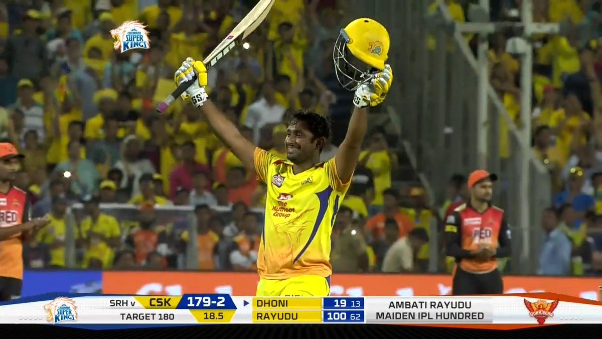 A Hundred That Every CSKIAN Should Remember.. A Hundred That Puts CSK On Brink Of Playoffs..This Match Proves That Watson And Rayudu [100(62)] Arguably the best Opening Pair In The IPL..