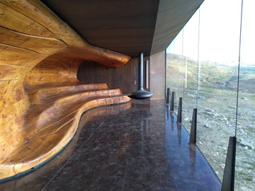 If  @WildHaweswater ever has need of a hide, I'll be demanding one at least as awesome as this. The jaw-dropping viewpoint Snohetta, in Dovrefjell National Park,  #Norway