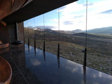 If  @WildHaweswater ever has need of a hide, I'll be demanding one at least as awesome as this. The jaw-dropping viewpoint Snohetta, in Dovrefjell National Park,  #Norway