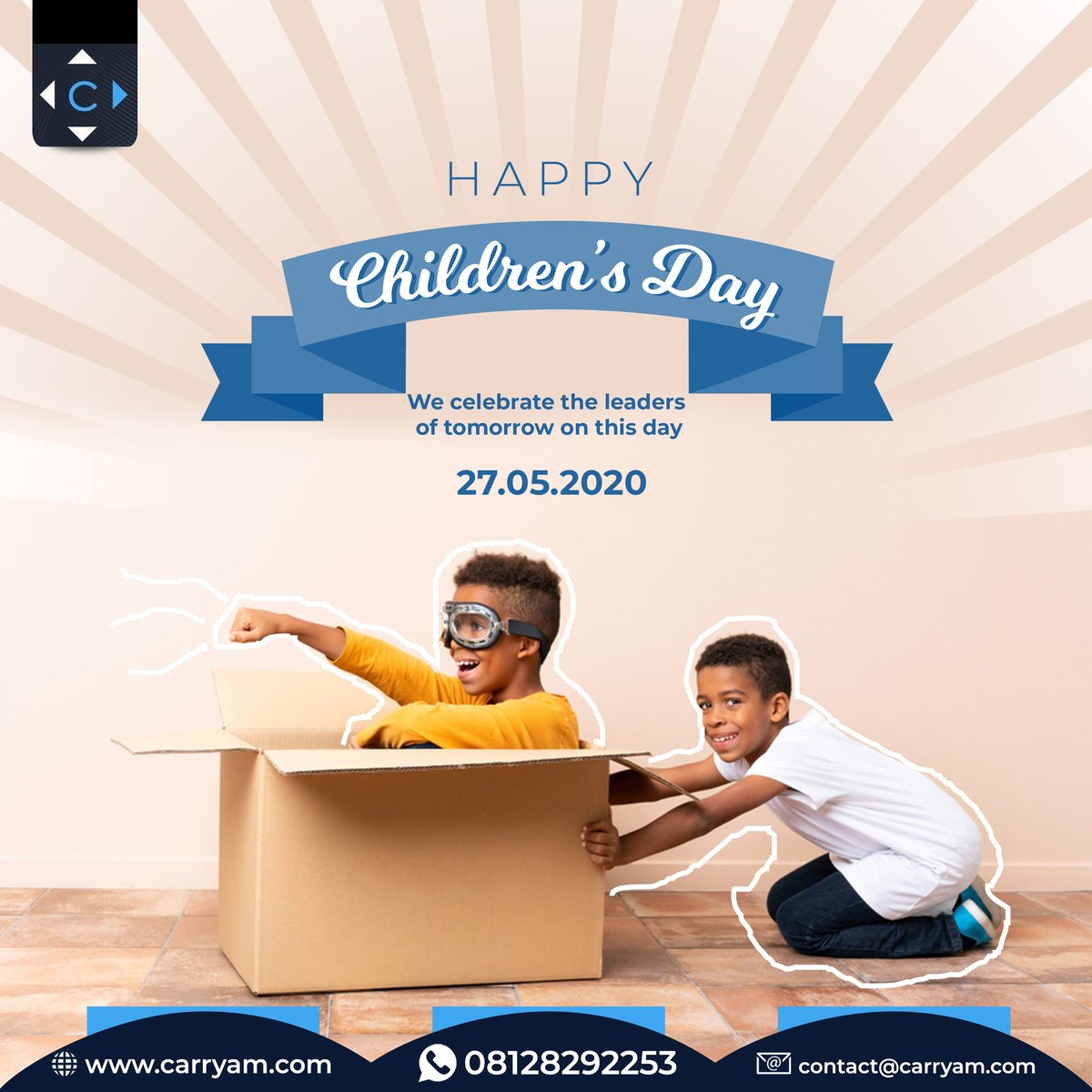 CarryAm_'s tweet photo. On this Children’s Day and all year-round, we wish you great happiness. May your future be as bright as the light you illuminate this world with. Enjoy your special day!
Happy Children's Day.

Call us for your logistics: +2348128292253

#happychildrensday #CarryAm #logisticslagos https://t.co/apWz8pbxgn
