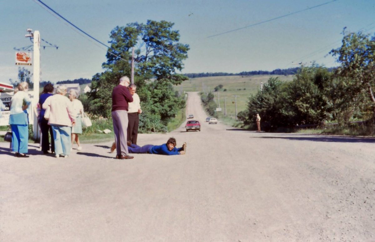 ve3unw's tweet photo. @KelseyMcEwen 
Hi Kelsey!  When I was young, I spent many hours reading and doing science.  Here is a pic from a family vacation to Magnetic Hill, NB in 1972(ish).  I designed an experiment to measure the slope.  Kids may be stuck home, but they can do lots of science. https://t.co/e0gaNmGGZ0