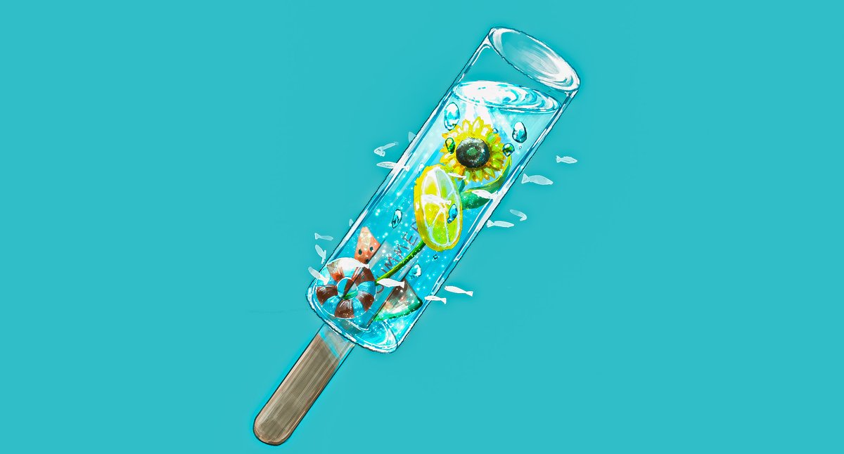 「夏×ハーバリウム×アイスキャンディ 」|深海ｾﾂﾘのイラスト