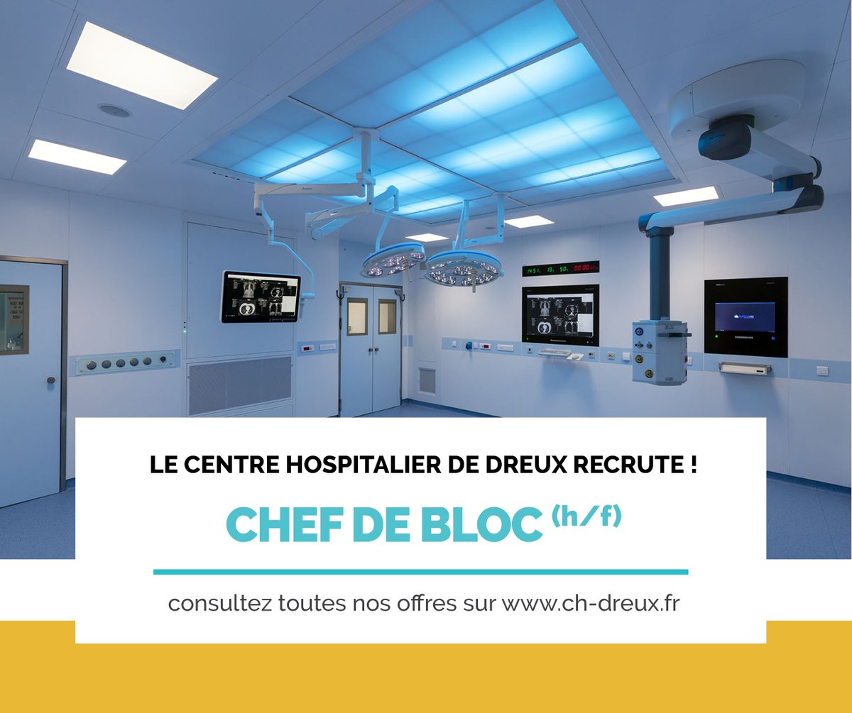 #emploi
Nous recherchons un(e) chef(fe) de bloc en charge de manager les équipes et de coordonner l’ensemble des activités de soins du plateau technique opératoire : ch-dreux.fr/Chef-de-bloc-o…