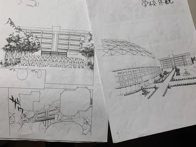 部屋を片付けていたらアナログ原稿が❗️
アシスタントさんにお願いした背景は精度が高い✒️✨ 