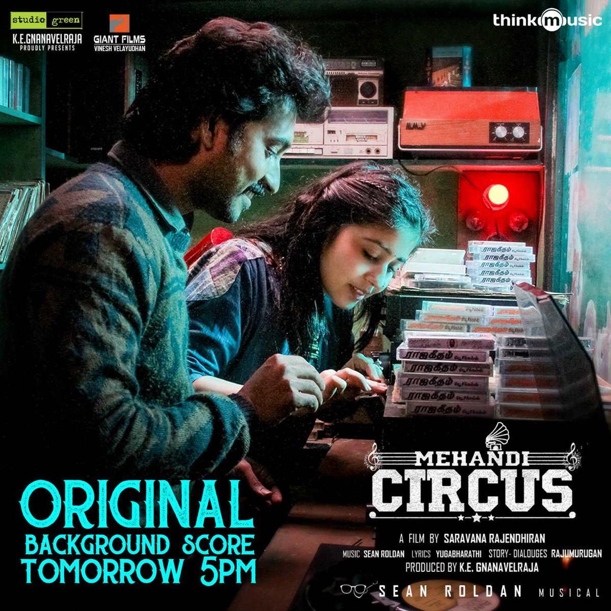 Tomorrow the OST of #MehandiCircus will be out on @thinkmusicindia at 5 pm. I’d like to take this opportunity to thank all my musicians, especially #RaviG @Ishitk @sushasings @Prith_Official for their contributions. @Madhampatty @battatawada @SaravanaRajend4