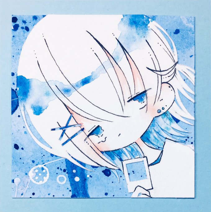 「青 髪飾り」のTwitter画像/イラスト(古い順)