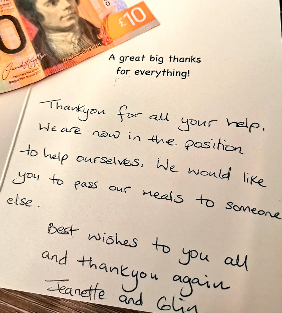 ScranAcademy's tweet photo. Here's a #ScranStory of how we help. Feedback like this blows us away:

"To my saviours at Scran...I'm a war child &amp; didn't have much food, so you become grateful for what you get... Thank you for the terrific meals, they are perfectly cooked."
#ScranMeals https://t.co/zfmR3HFjWB