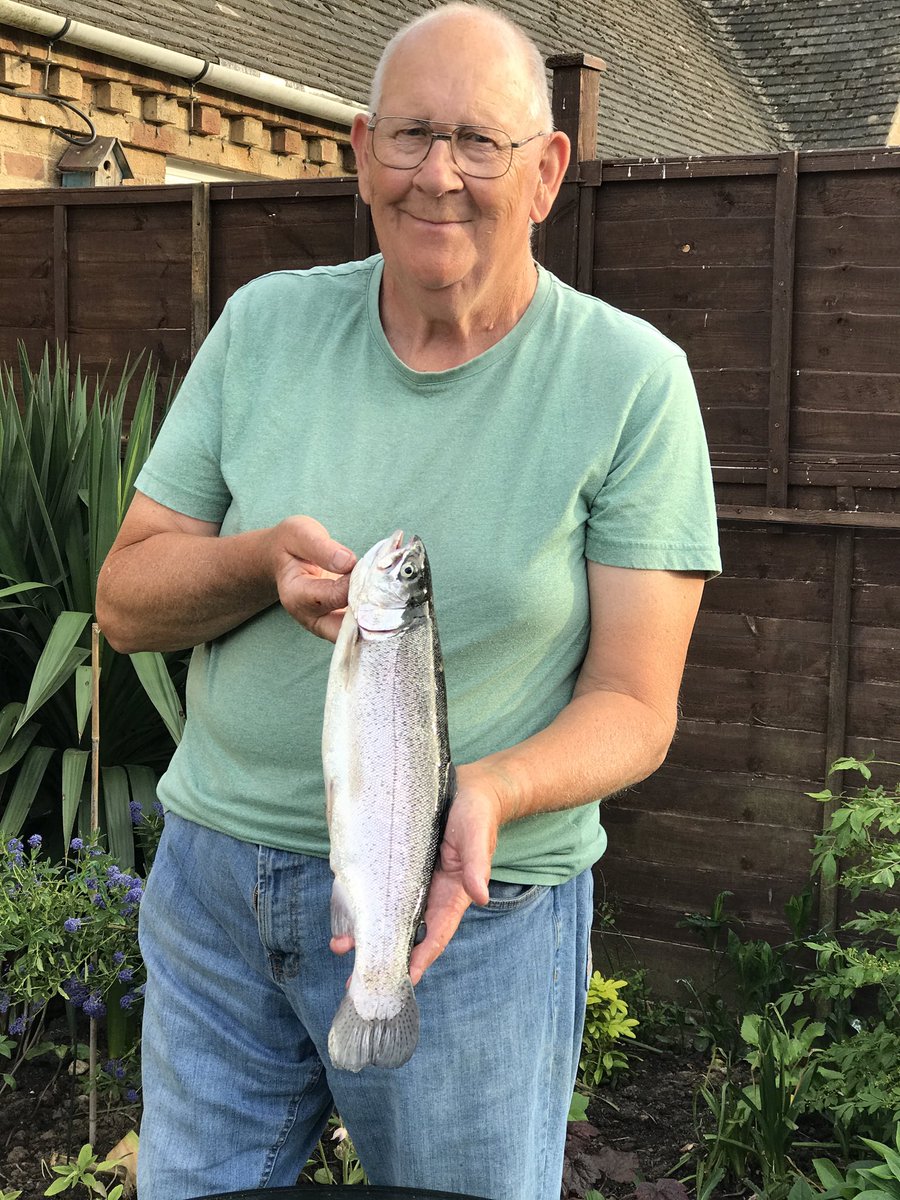 geraldstratfor3's tweet photo. Had a day of from gardening so I  caught some trout for the smoker mm I love fish https://t.co/Ec6UMMG0Zh
