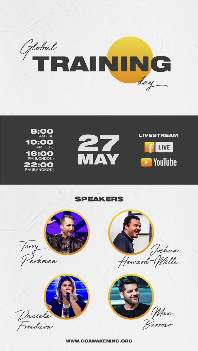 TODAY is the day!!! We can’t wait to hear from <a href="/DanielaFreidzon/">Daniela Freidzon</a> <a href="/TerryParkman/">Terry Parkman</a> <a href="/themillsdude/">Joshua D. Heward-Mills</a> and our very own <a href="/MaxBarroso/">Max Barroso</a> as they talk about leadership, Ministry, and a Revival for this Generation! - Streaming here bit.ly/2TIfJqd