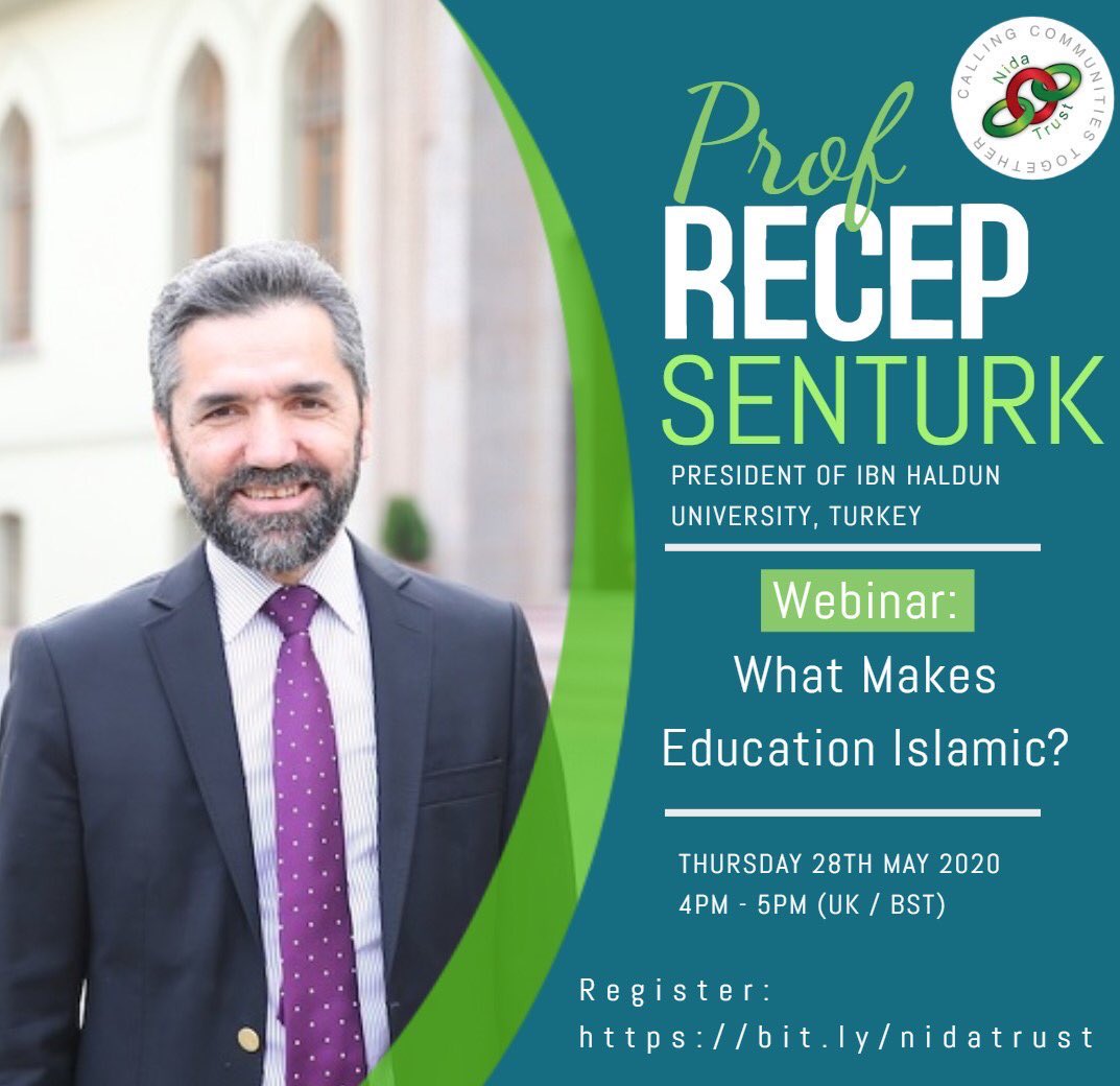ibnhalduni's tweet photo. 💬 What Makes Education Islamic? 
👤 Prof. Recep Şentürk (@senturkrecep) 
🗓 28.05.2020 
🕛 18:00
👉 (Zoom) https://t.co/SfGM93FZQU https://t.co/JYCegBYpAM
