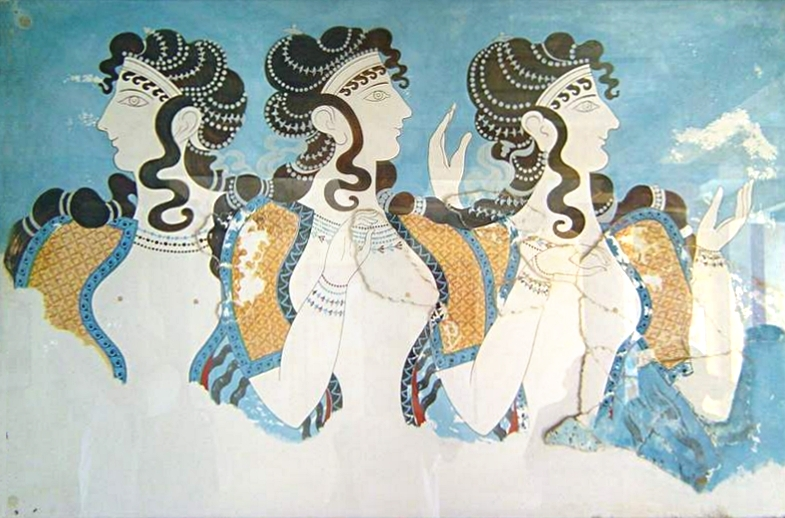 And of course the (in)famous 'Ladies in Blue' fresco from the Palace of Knossos.Image: Archaeological Museum of Herakleion