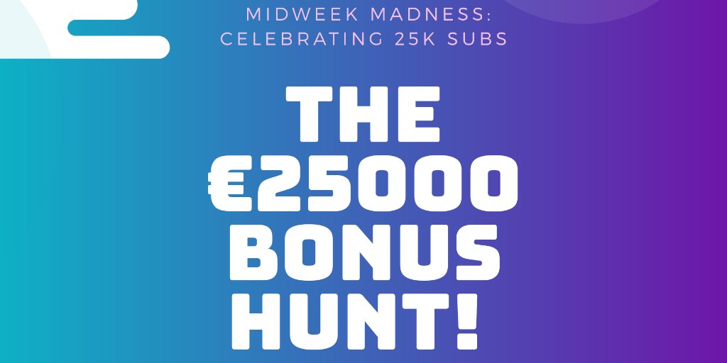 DavidLabowsky's tweet photo. It's really happening guys! Thanks to the hotruns lately we can celebrate passing 25K YouTube subs with a 25K bonushunt! As a cherry on top a giveaway will be added. We start a bit earlier so stay sharp & bring those goodvibes in #25ksubs #speciallivestream https://t.co/e8wnISI1pl
