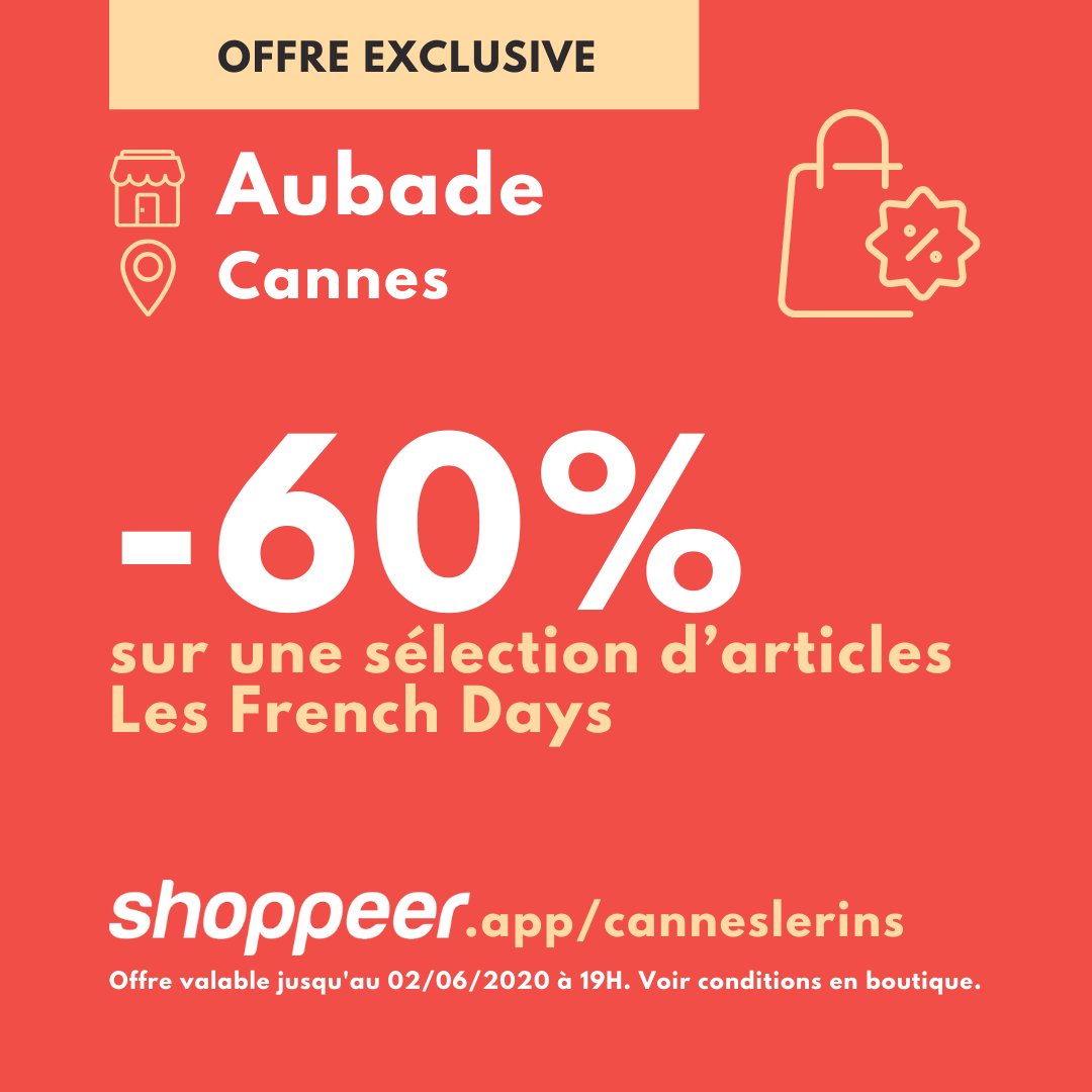 shoppeer_app's tweet image. Envie de se faire plaisir 🎁 ou de faire plaisir 🎁 à prix canon ? 🤩

Découvrez-vite sur #shoppeer l'offre exclusive de la boutique Aubade à Cannes !

-60% sur une sélection d’articles Les French Days*
➡️ shpr.app/2TJrMDx

#aubade #cannes #bonplan #FrenchDays