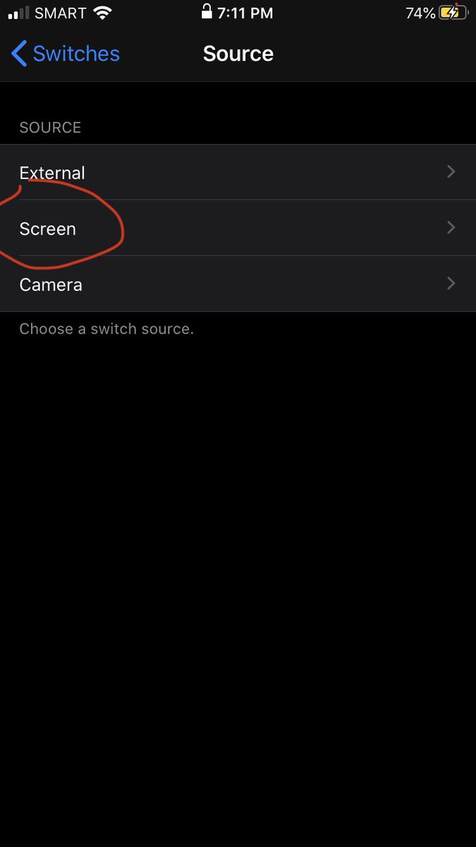 Then screen, full screen, then select item