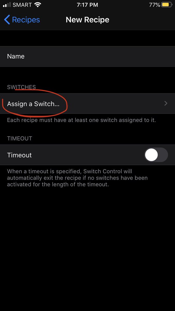 Then tap “assign a switch”, then full screen, then tap “custom gesture”, this screen will show up. This is the hard part. You have to strategically tap somewhere you think the “vote” button in tiktok would be placed.