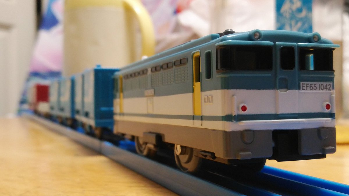 プラレール EF65 1042 機関車 JR貨物 コンテナ車付き 中古 おもちゃ
