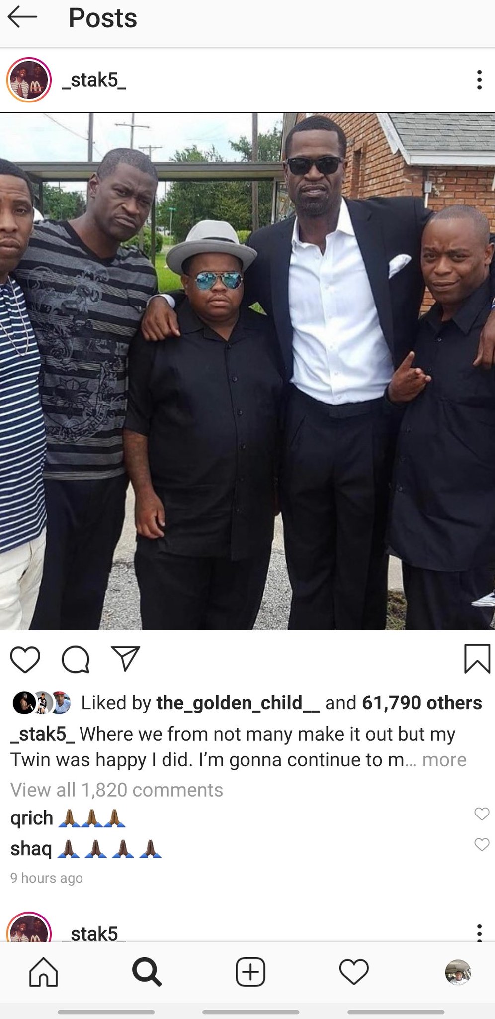 mike beezy on X: #ADOS Not only did Stephen Jackson (retired NBA Champion)  and George Floyd grow up together, but they look like brothers. Damn heart  goes out to the Floyd family