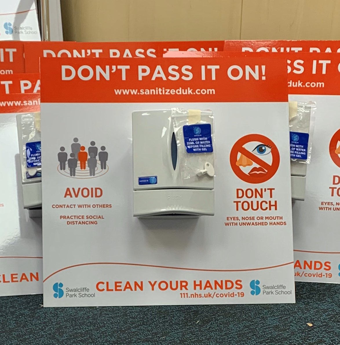 sanitizeduk's tweet photo. Our branded boards going out to a school in the morning please get in touch if you want your own branded boards for your #business #school #Restaurant #Shop https://t.co/u9uTboCZ76 or email darren@sanitizeduk.com ￼￼ https://t.co/xuJbVSl8xn