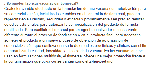Para sustituir el tiomersal por un agente inactivador o conservante diferente durante el proceso de fabricación o en el producto final, será necesario someter el producto a un nuevo proceso de obtención de autorización de comercialización y estudios preclínicos y clínicos #WakeUp