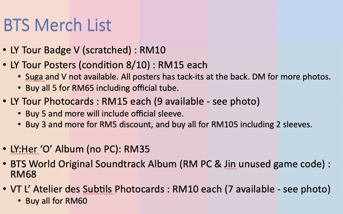 [ BT21 MY SALE ]- Read T&C for combo sales!- Can try to nego with me but be reasonable <3- First payment basis for items below RM50!- For international buyers, please DM for pricing and shipping info.- Photos in thread Help RT please  @BTStrading_MY