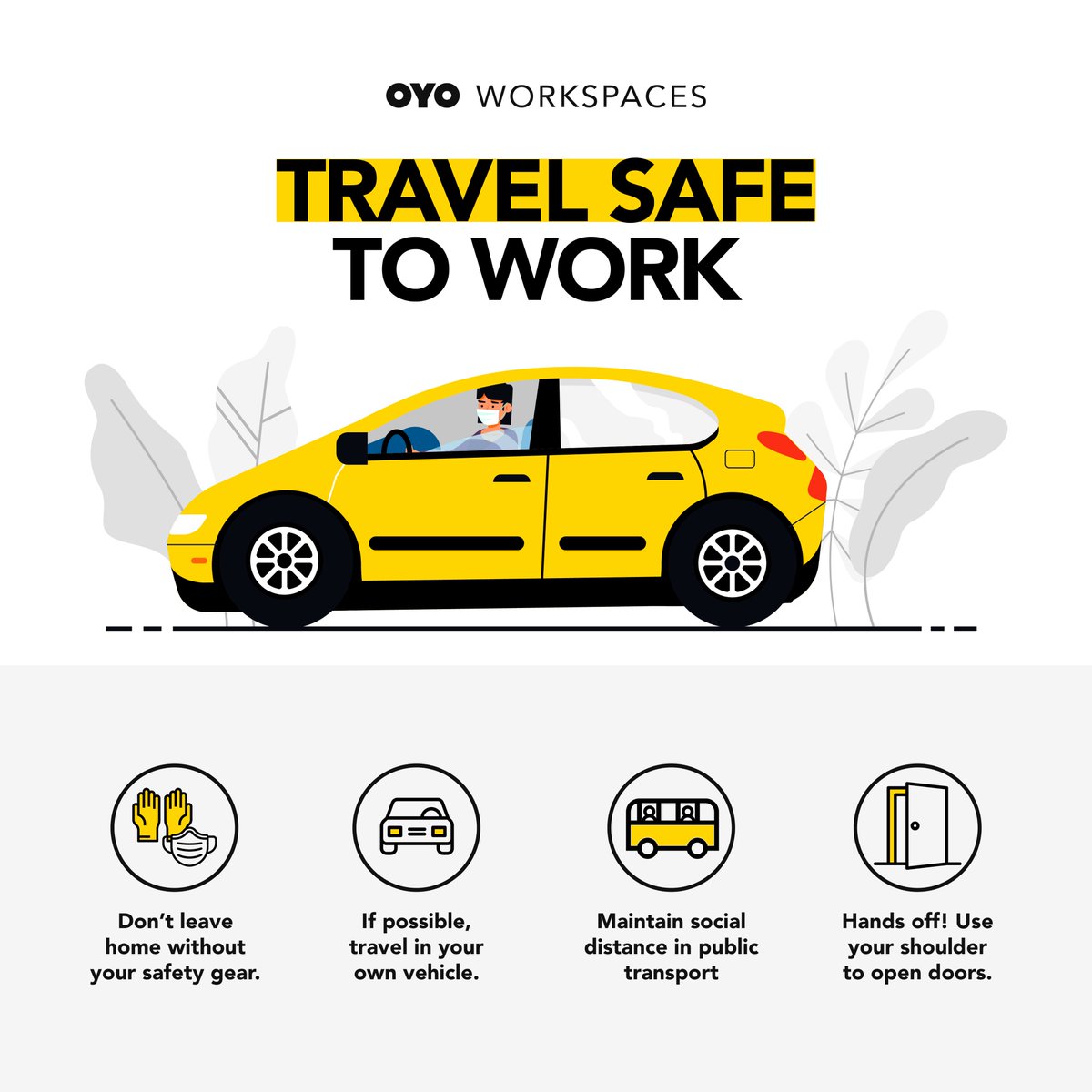 innov8cowork's tweet image. Safety first. Even when you are on-the-go. 

#OYOWorkspaces #Coworking #CoronaCare #Innov8 #MindTheGap #SocialDistancing #IndiaFightsCOVID19