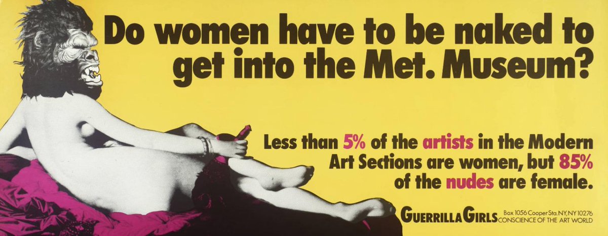 It reminds me of this amazing image from feminist art group, Guerilla Girls. This is from 1989 so hopefully these stats have improved...