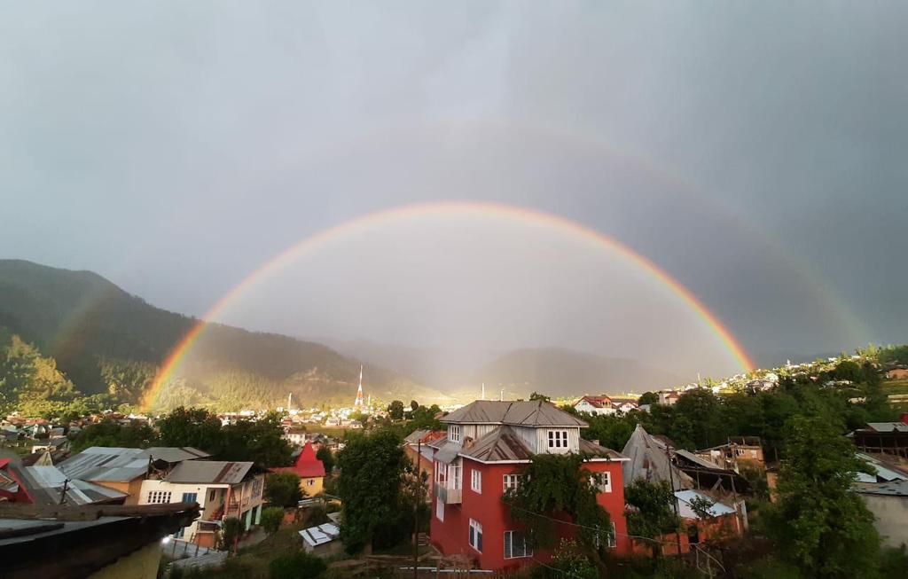 Rajit112's tweet photo. Today's view of my hometown 😍😍 #Bhaderwah #nature #rainbow https://t.co/na5P0X7P21