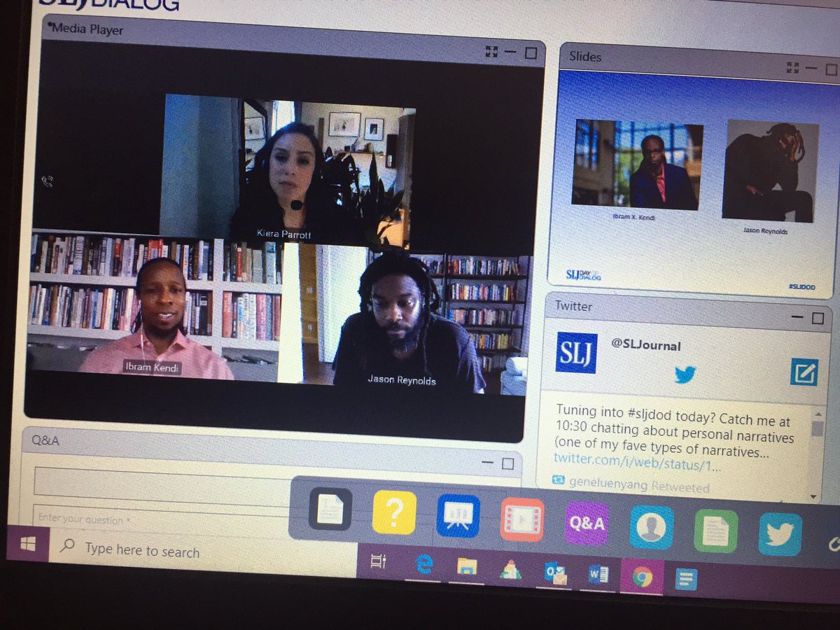 #sljdod <a href="/JasonReynolds83/">Jason Reynolds News</a> #fangirl. watching Jason and Dr Kendi speak about their book #Stamped.