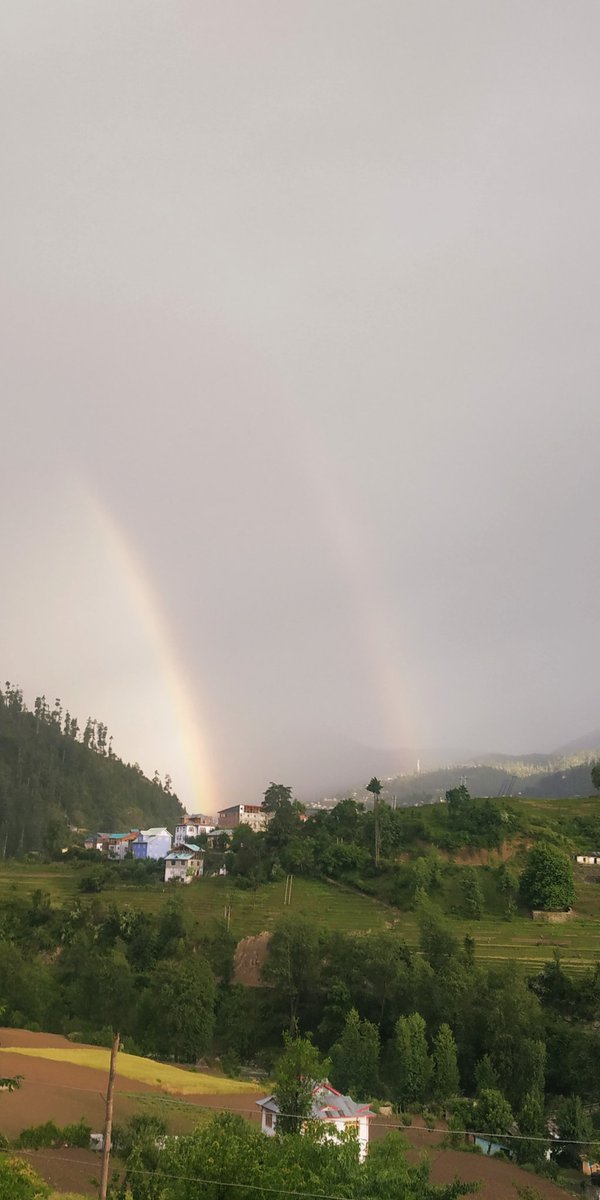 Rajit112's tweet photo. Today's view of my hometown 😍😍 #Bhaderwah #nature #rainbow https://t.co/na5P0X7P21