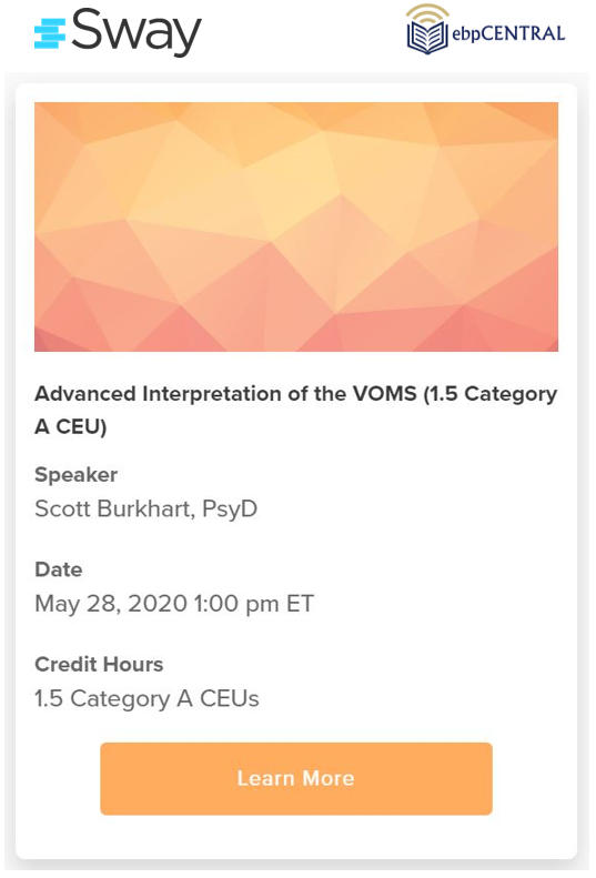 SwayMedical's tweet image. Attend this FREE CEU and learn to identify clinical impairments using elements of the VOMS including ocular motor, central vestibular, peripheral vestibular, and cervical/spinal.
Join us on Thursday, 5/28 @ 1 PM ET
👉👉ow.ly/1pNP50zOOz1