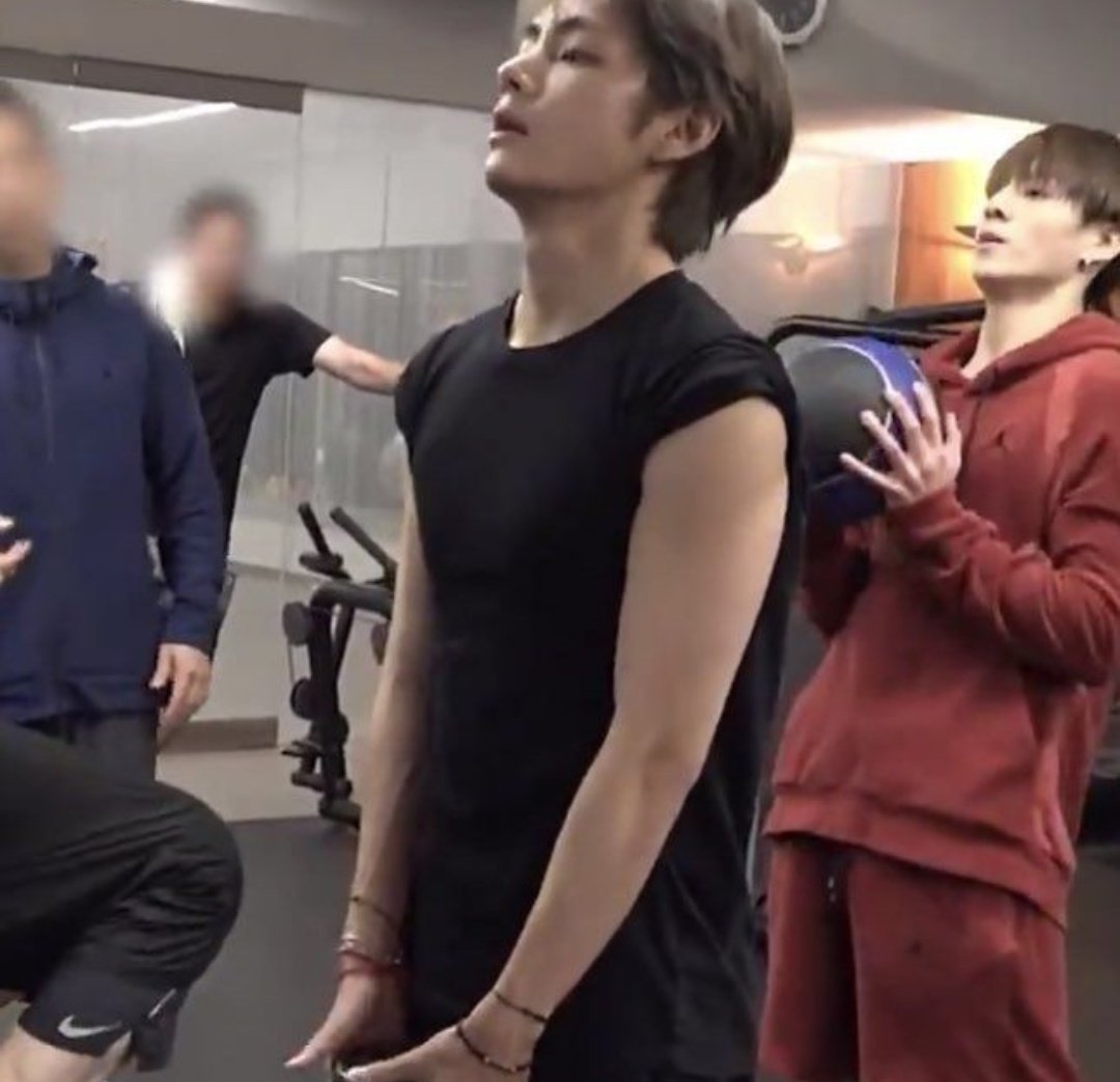 Roses are red Violets are wack Taehyung's biceps Ft Jungkook dying in the back