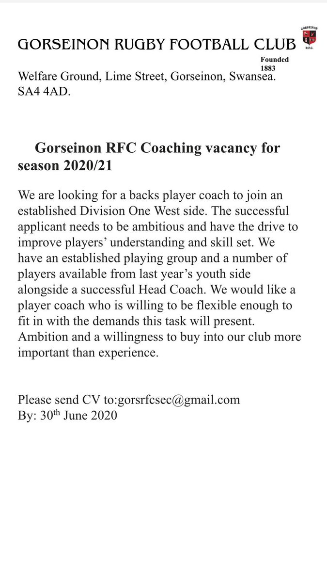 Gorseinon RFC 🔴⚪️ (@gorseinonrfc) on Twitter photo 