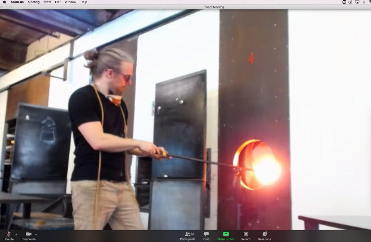 shady_side's tweet photo. As part of the PGC's pilot program for next fall, SSA art students and teachers were invited to watch a live glass blowing demonstration via Zoom, which was narrated by professional glass artist and veteran PGC instructor Jason Forck. #SSAdistanceLearning #SSAtogetherapart https://t.co/2yz9EgNGf0