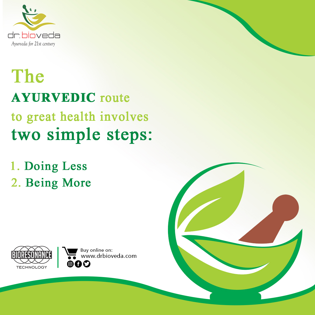 DrBioVeda's tweet photo. The Ayurvedic route to great health involves two simple steps:
1. Doing Less
2. Being More.

#drbioveda #bioveda #ayurvedic #ayurveda #lockdown #lockdownperiod #earn #doless #workhome #stayhome #besafe #earngoodmoney #lockdown4 #lockdown2020 #earning #lockdownearnmoney #beingmore https://t.co/FpORVgDCHQ