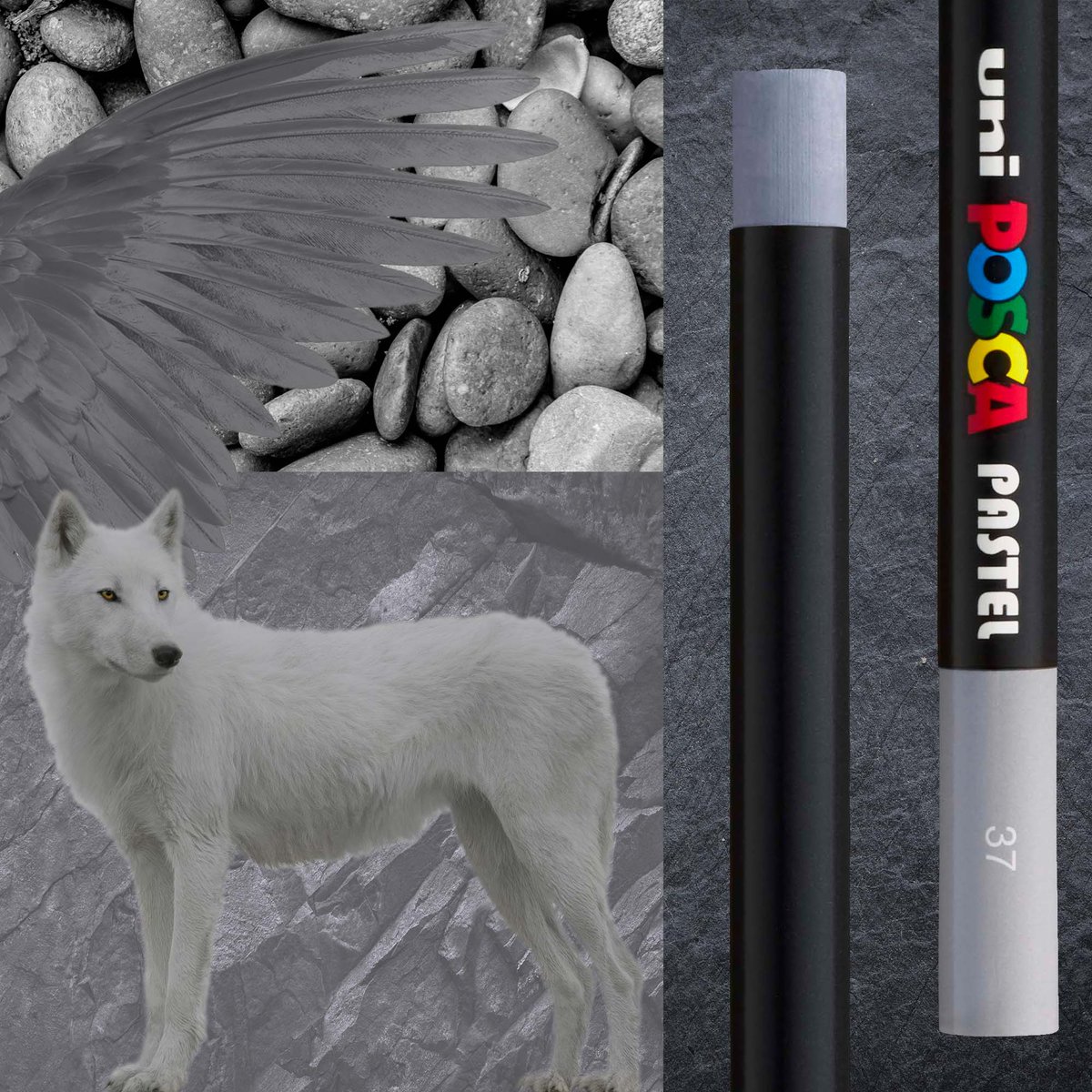 poscauk's tweet photo. POSCA Pastel in Grey. A Wise Wolf watches wonderful waves transcend the water. Winged warriors whistle from wrecked waypoints.

#POSCAart #POSCAPastels #POSCAColours #MyPOSCAArt #NewDimensions #DimensionsOfCreativity #NewDimensionOfCreativity https://t.co/pbs7TVILeB