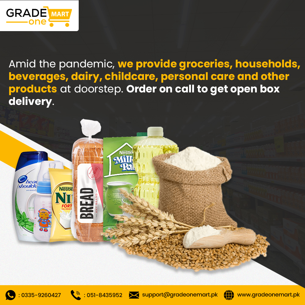 GradeOneMart's tweet image. Getting short on your groceries and other household essentials? We've got you. Despite the pandemic, we offer dis-infected products delivery at your doorstep. Call us today or visit our website to place your orders:
gradeonemart.pk
#Safehomedelivery #GradeOneMart