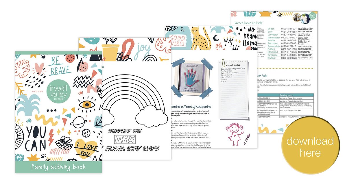 irwellvalley's tweet photo. Get creative and stay active with our family activity book β you can download and print these from our website here https://t.co/5gjgxPJC5P #WellbeingPacks #WereHereForYou π π https://t.co/FXQCjblK8v