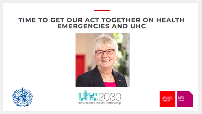 GVAGrad_GHC's tweet photo. It's time to get our act together on health emergencies and UHC! @IlonaKickbusch just opened our discussion on #emergency preparedness & #healthsystems with @asoucat Feng Zhao @FranColombo2019 @daktari1 @MidorideHabich & Ana Maria Bejar.
#WHAweek @UHC2030 @who #healthforall https://t.co/bUbHBglEx9