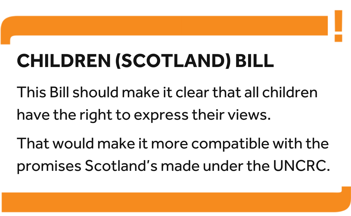 CYPCS's tweet photo. MSPs are debating Stage 1 of the Children (Scotland) Bill this afternoon, and we're supportive of its general principles.
But it needs to be clear: Every child has the right to have their views heard, including in judicial and administrative proceedings.
https://t.co/8UlV6zhUXl https://t.co/Rtem8V79PA