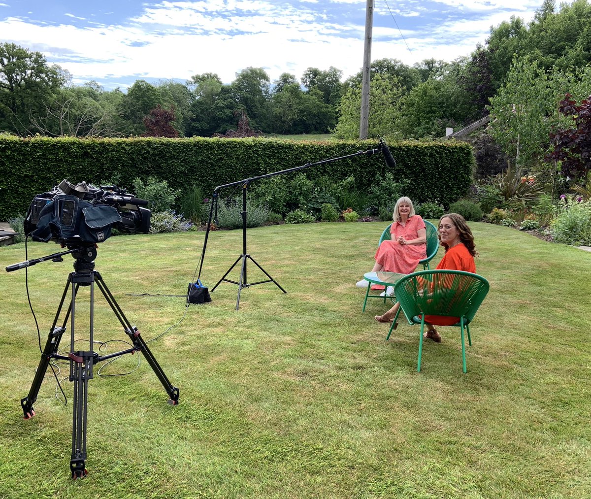 This mornings socially distanced filming in the garden  with <a href="/HeidiLTomlinson/">Heidi Tomlinson</a> from BBC Look North.  Tune in tonight at 6.30pm for feature in weddings.