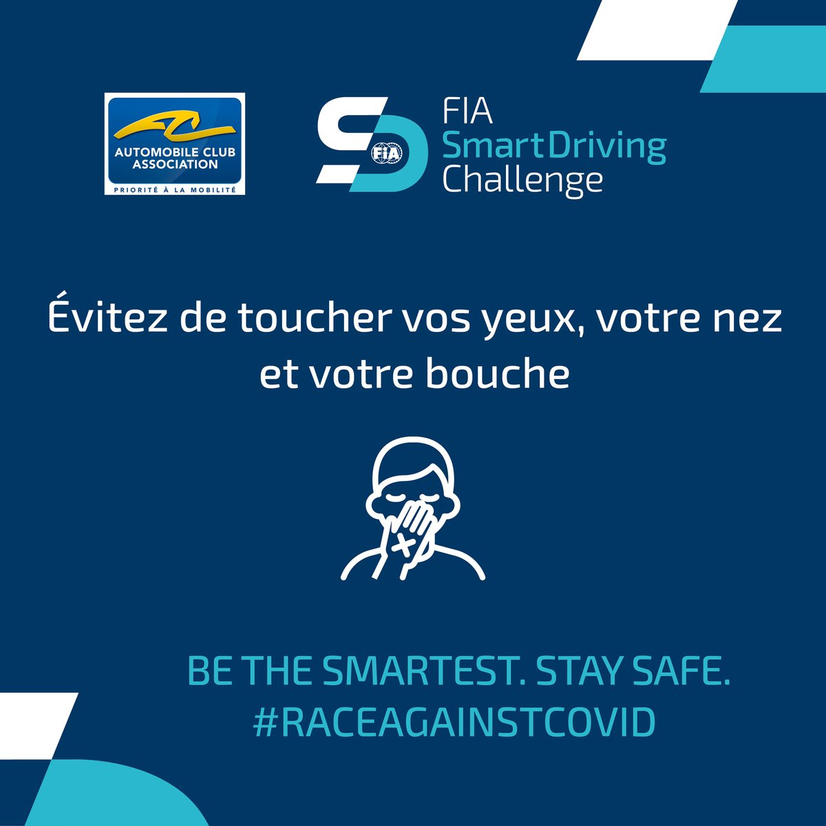 MobiliteClubFR's tweet photo. Le #smartdrivingchallenge, que l'on soutient, diffuse ses messages de prévention que nous vous invitons à suivre 😷 https://t.co/d7gG4qB6iM