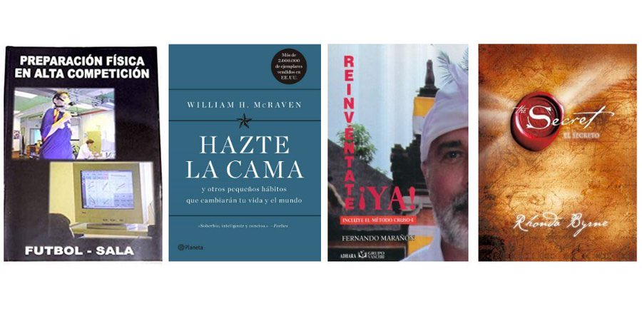 - Sorteo de un nuevo Pack de 4 Libros:

- Libros del Pack:
* “Preparación Física en Alta Competición”
* “Reinvéntate ¡Ya!”
* “El Secreto”
* “Hazte la Cama”

- Inicio: Desde YA¡
- Final: 23:59 hr del 29/05/20
- Para Participar: Sencillo

1º Síguenos
2º RT este Tweet

Participa Ya¡