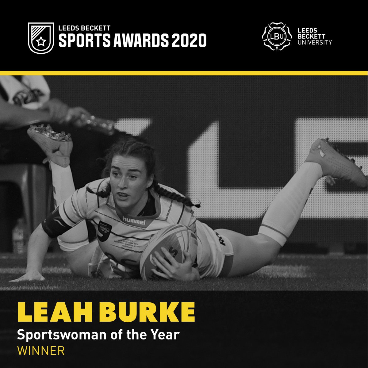 Our sportswoman of the year has juggled her captaincy for <a href="/LBUWRFC/">Leeds Beckett Uni WRFC</a> whilst also representing <a href="/England_RL/">England Rugby League</a> and playing for <a href="/Saints1890/">St.Helens R.F.C.</a> in the women’s superleague. This year’s sportswoman of the year is... <a href="/leahh_burke/">Leah Burke</a>. Congratulations Leah!

#BeckettSportsAwards 💜🐻