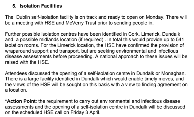 April 2: Isolation facilities are also being put in place around the country, with the possibility - if needed - of five centres and 541 isolation rooms: