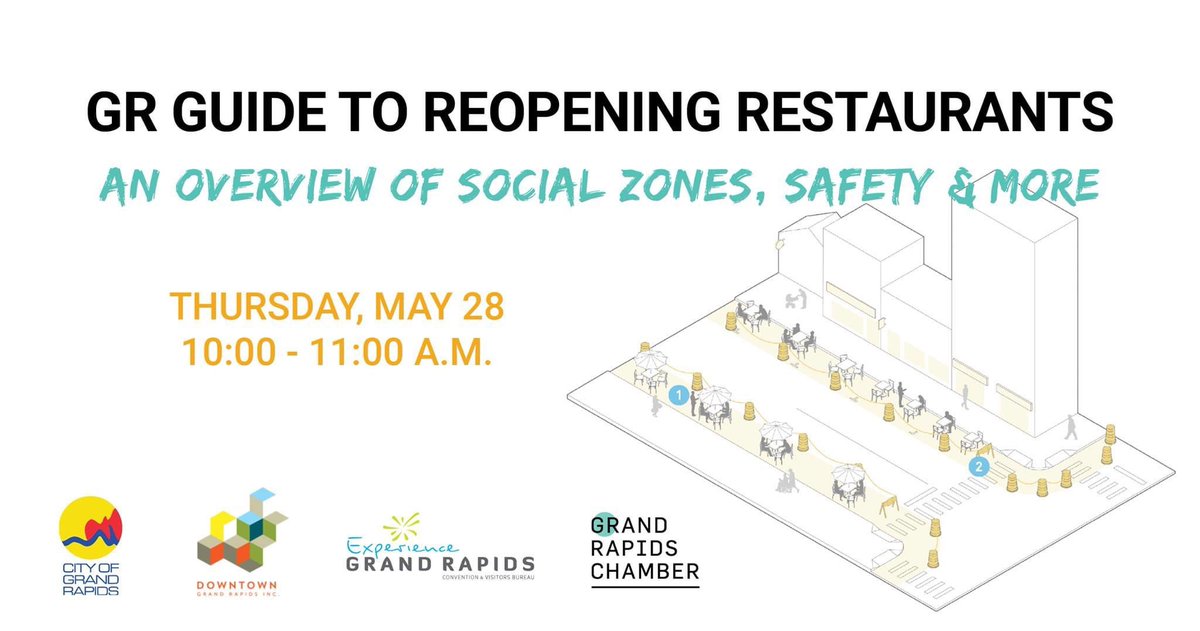 GRChamber's tweet photo. TOMORROW: GR Guide to Reopening Restaurants Safely.
https://t.co/0fgjwT39Ht
@CityGrandRapids @DowntownGRInc
@ExperienceGR https://t.co/ECYVUC3WVb
