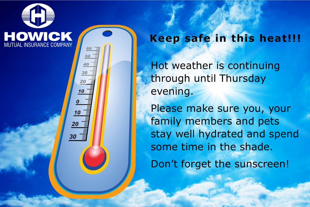 HowickMutual's tweet photo. It's going to be another hot day!
As hot weather remains in the forecast for today and Thursday, it is very important to stay hydrated and find some shade. We want you to be safe! #ONSummer https://t.co/kQ7UqY6Q91