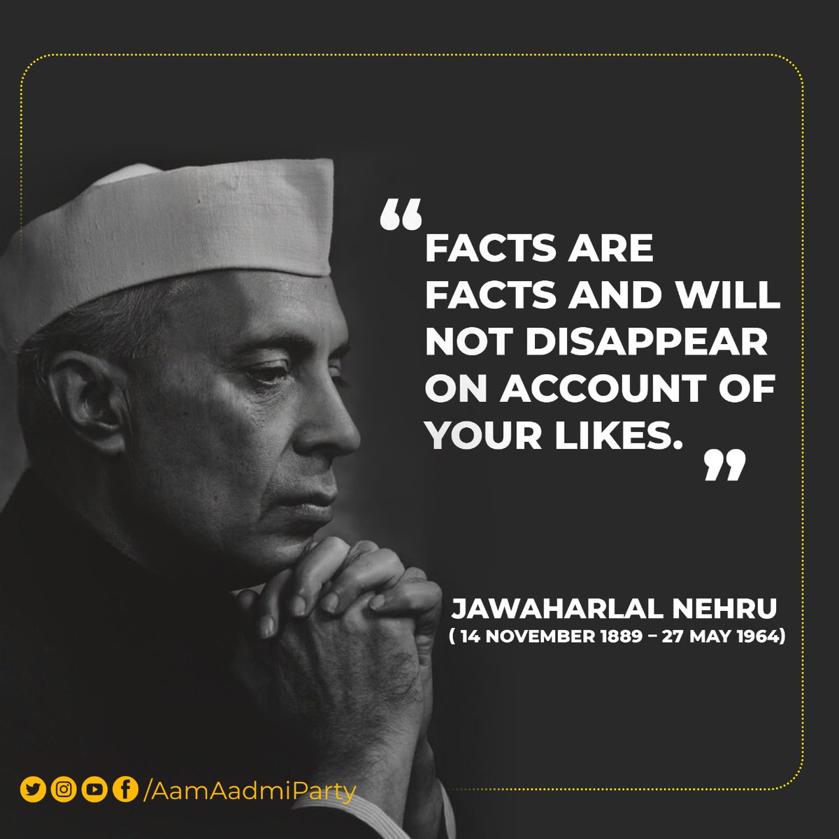 AAPMaharashtra's tweet photo. स्वतंत्र भारताचे पहिले पंतप्रधान पंडित जवाहरलाल नेहरू यांच्या पुण्यतिथीनिमित्त विनम्र अभिवादन.🙏🙏🙏

आधुनिक भारताबद्दलची त्यांची दृष्टी आजही देशाला मार्गदर्शक ठरत आहे. https://t.co/GyVkJpfZ6A